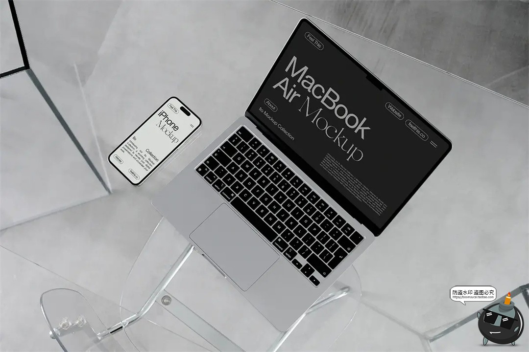 图片[5]-简约场景手提袋化妆品包装手机iPad平板电脑纸袋PSD模板样机素材-设计猿