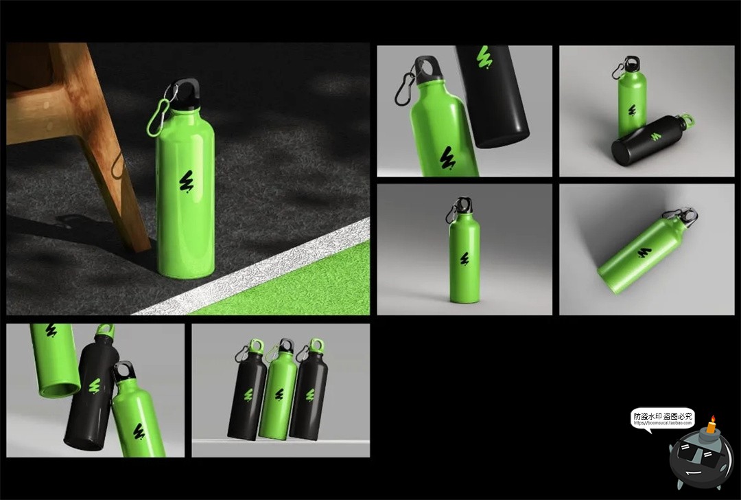 图片[2]-户外便携随行不锈钢运动水壶保温杯包装展示效果图样机PS模板素材-设计猿