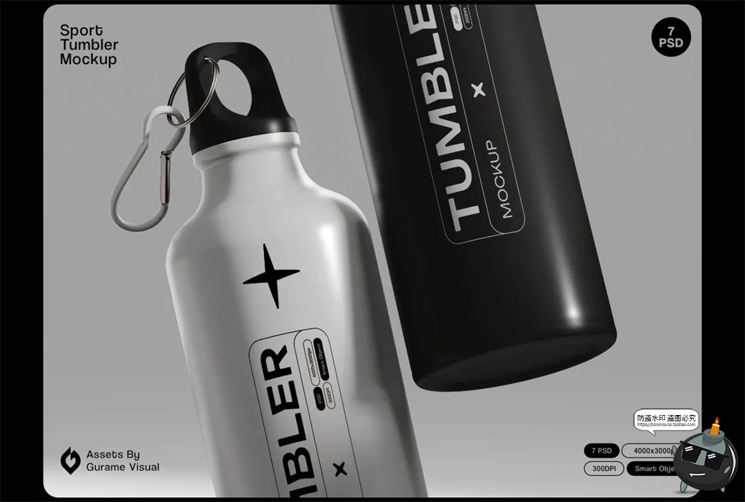 图片[4]-户外便携随行不锈钢运动水壶保温杯包装展示效果图样机PS模板素材-设计猿