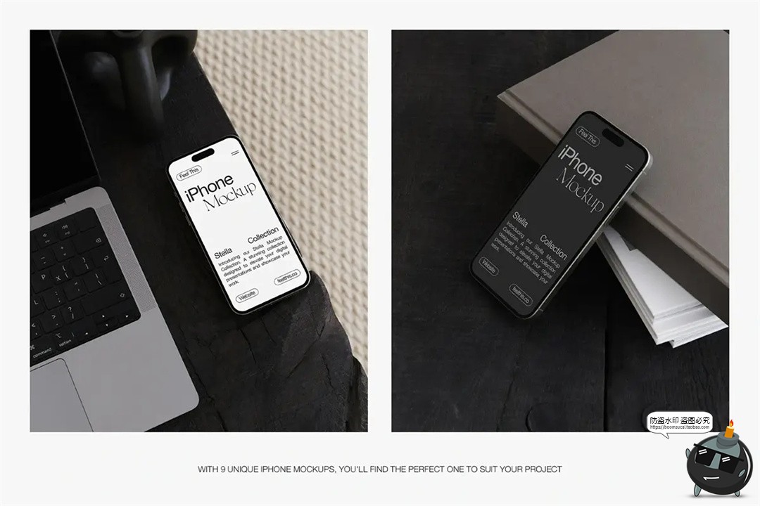 图片[3]-现代场景iPhone手机iPad平板笔记本电脑咖啡杯画册PSD模板样机-设计猿