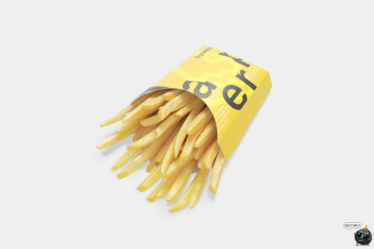 图片[2]-炸薯条包装纸盒子模型模板vi智能贴图样机PSD分层贴图提案ps素材-设计猿