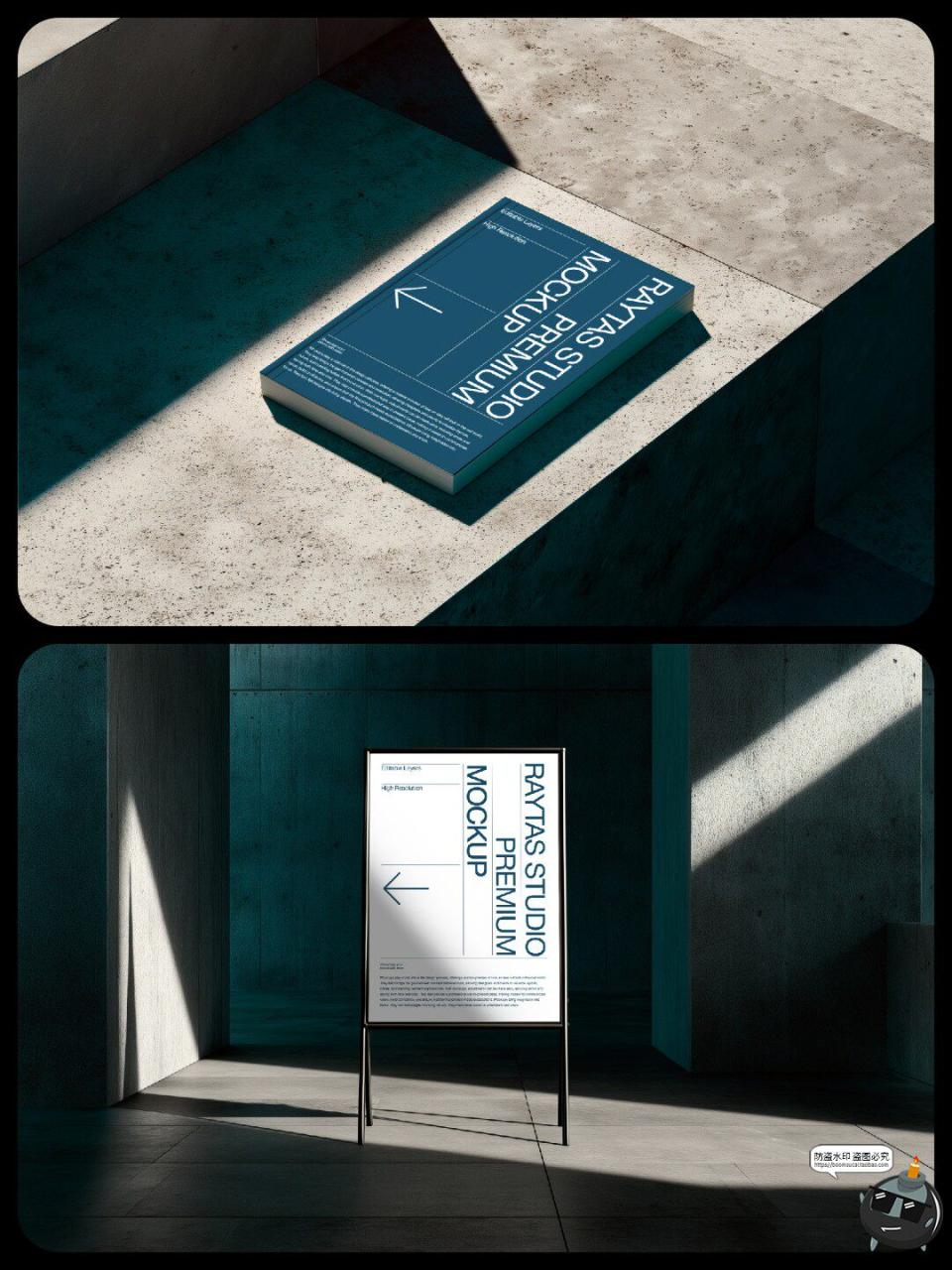 图片[2]-时尚品牌T恤卫衣拎袋帆布包海报广告牌作品展示效果图PSD模板样机-设计猿