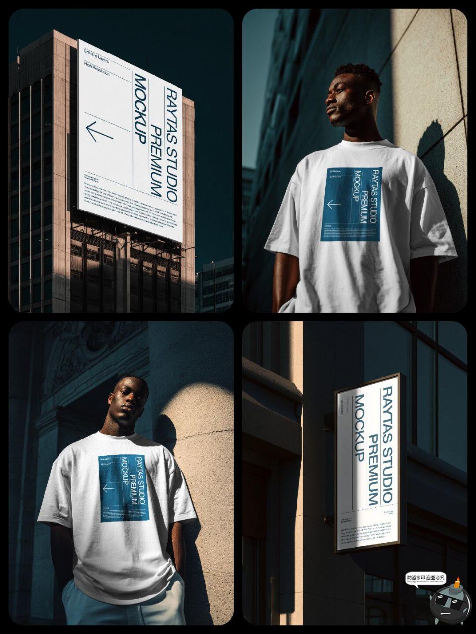 图片[3]-时尚品牌T恤卫衣拎袋帆布包海报广告牌作品展示效果图PSD模板样机-设计猿
