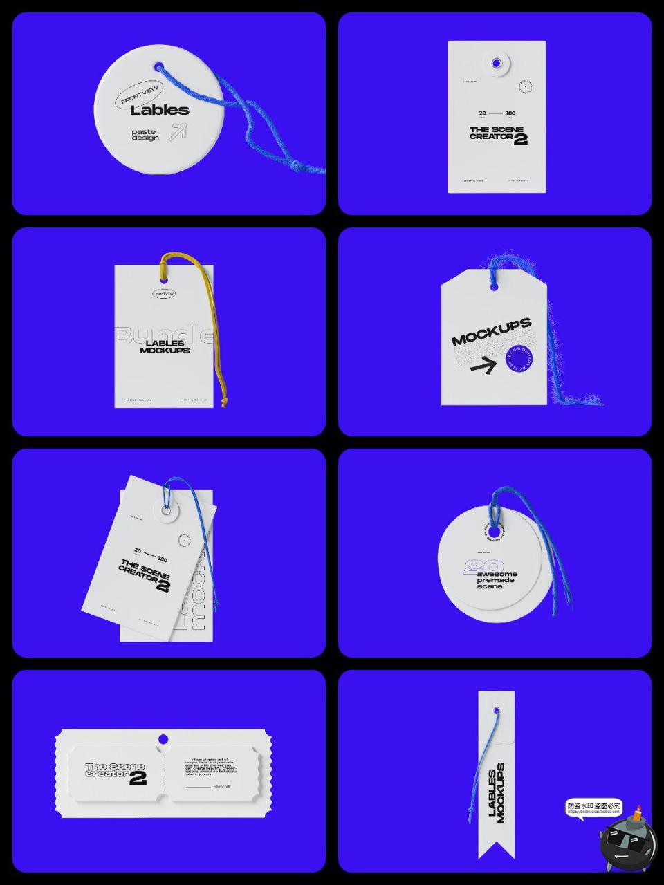 图片[3]-潮流服装标签吊牌品牌vi效果图展示标志logo贴图样机PSD模板素材-设计猿