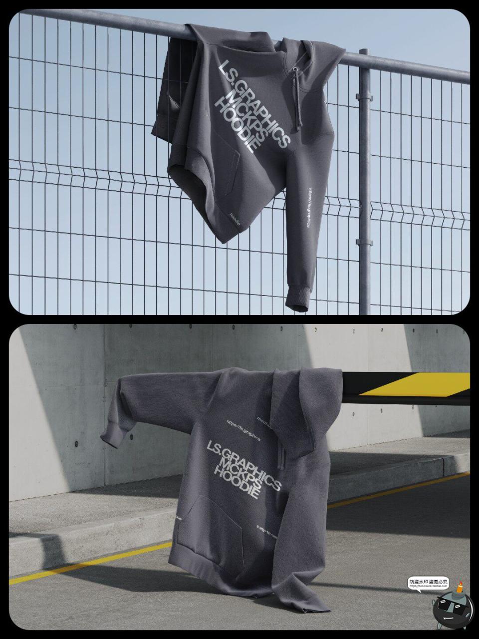 图片[4]-T恤卫衣工装帆布包渔夫帽袜子吊牌标签展示效果图PSD模板样机素材-设计猿