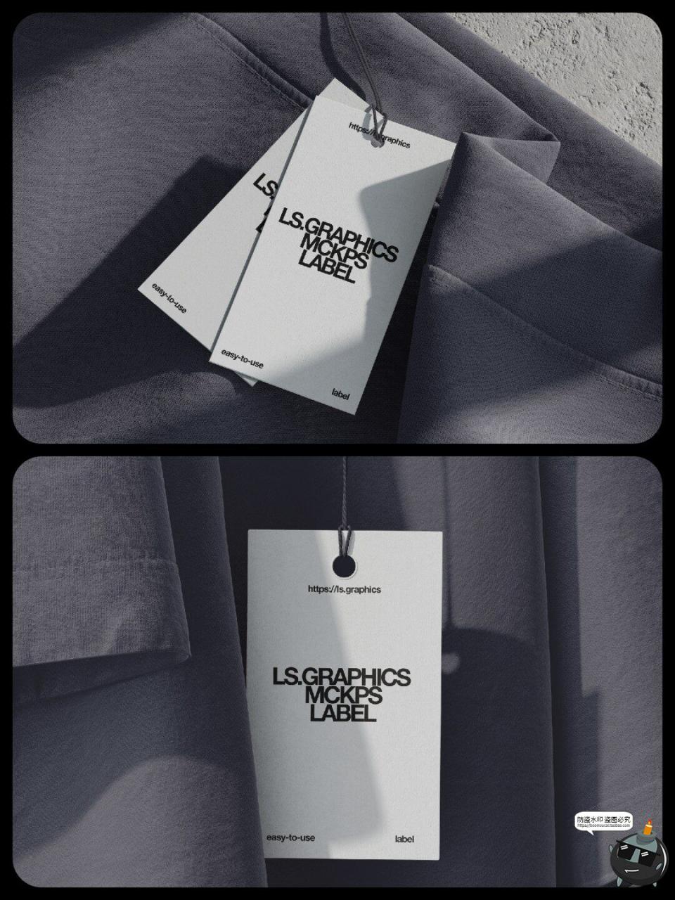 图片[8]-T恤卫衣工装帆布包渔夫帽袜子吊牌标签展示效果图PSD模板样机素材-设计猿
