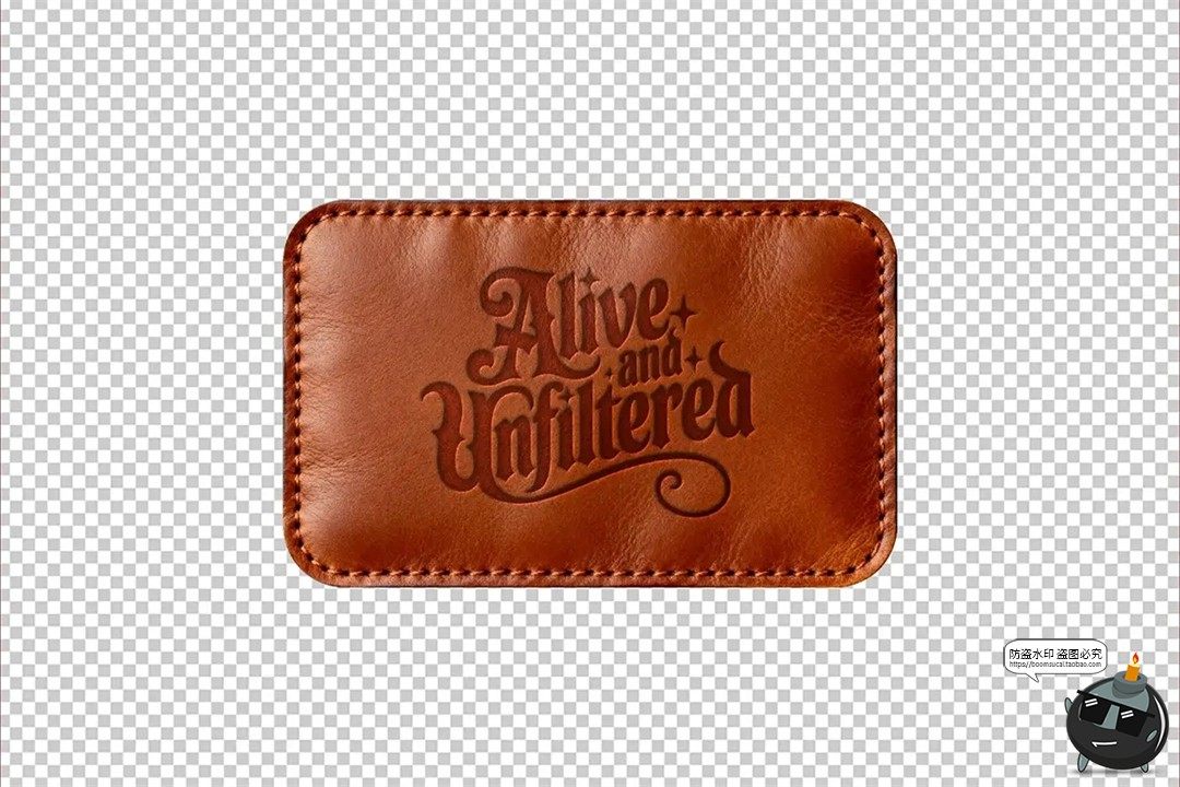 图片[3]-真皮贴皮革logo图案服装品牌商标烫印装饰效果图样机PSD模板素材-设计猿