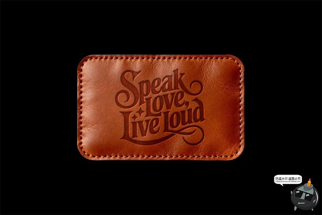 图片[5]-真皮贴皮革logo图案服装品牌商标烫印装饰效果图样机PSD模板素材-设计猿