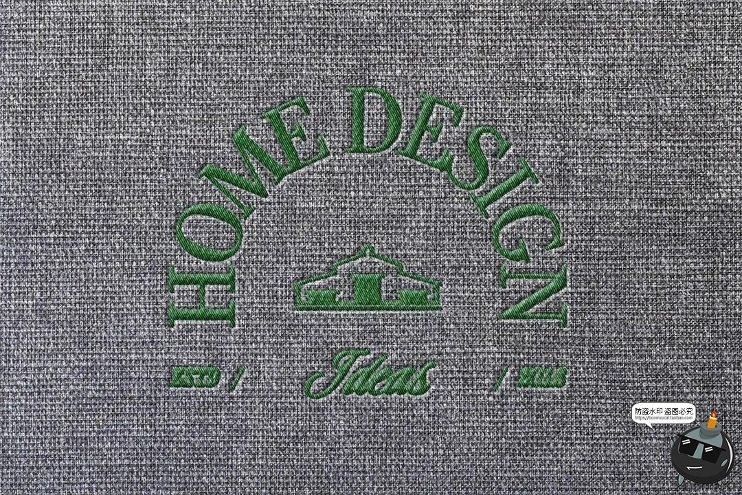 图片[6]-刺绣棉麻布粗布材质服装织物logo图案商标图案样机PSD模板ps素材-设计猿