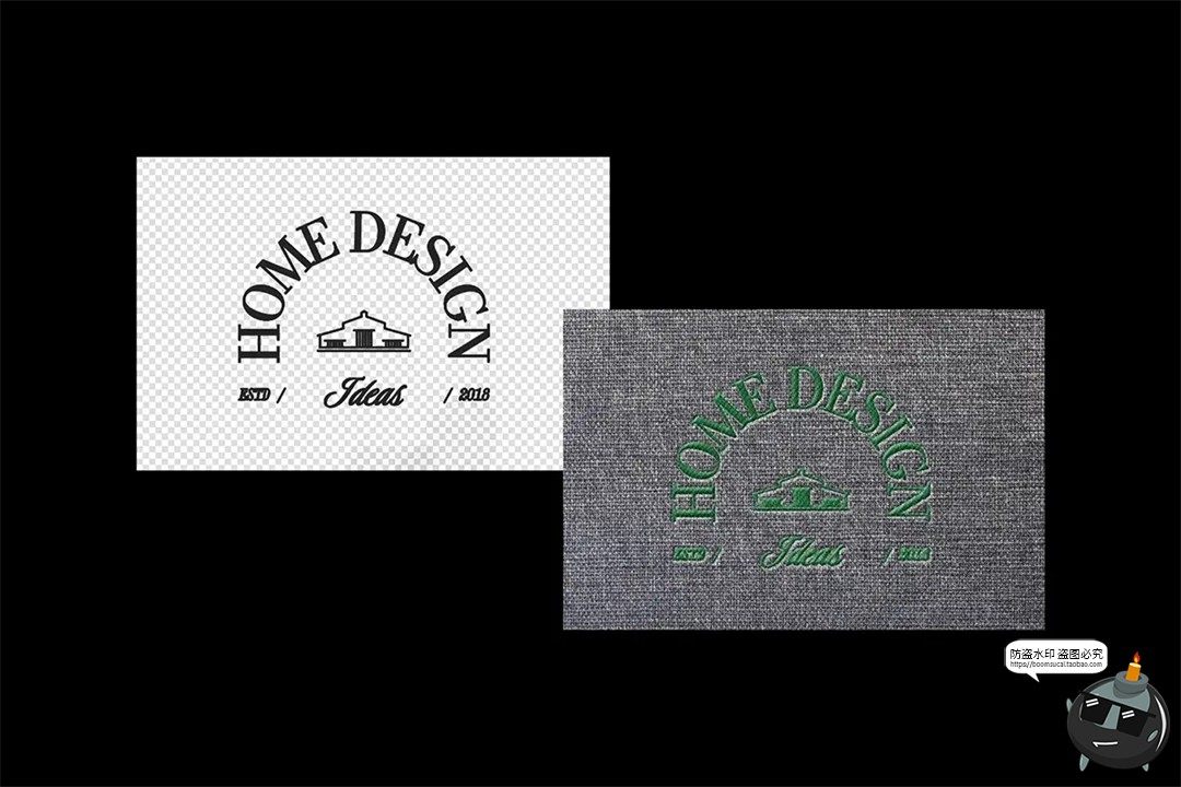 图片[8]-刺绣棉麻布粗布材质服装织物logo图案商标图案样机PSD模板ps素材-设计猿