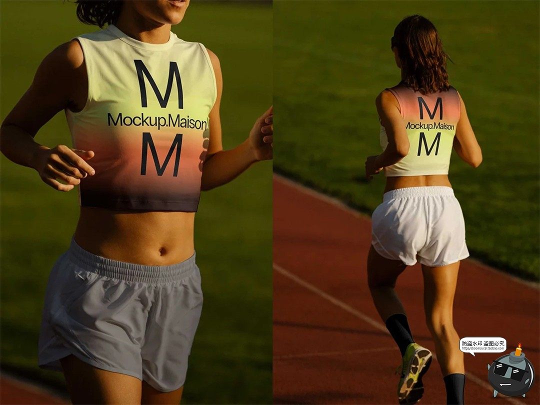 图片[2]-田径健身锻炼跑步训练运动队服赛服背心短裤服装场景样机PSD素材-设计猿