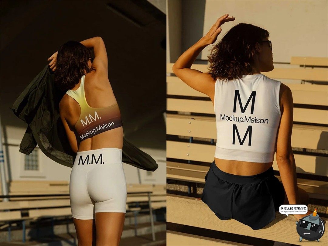 图片[5]-田径健身锻炼跑步训练运动队服赛服背心短裤服装场景样机PSD素材-设计猿