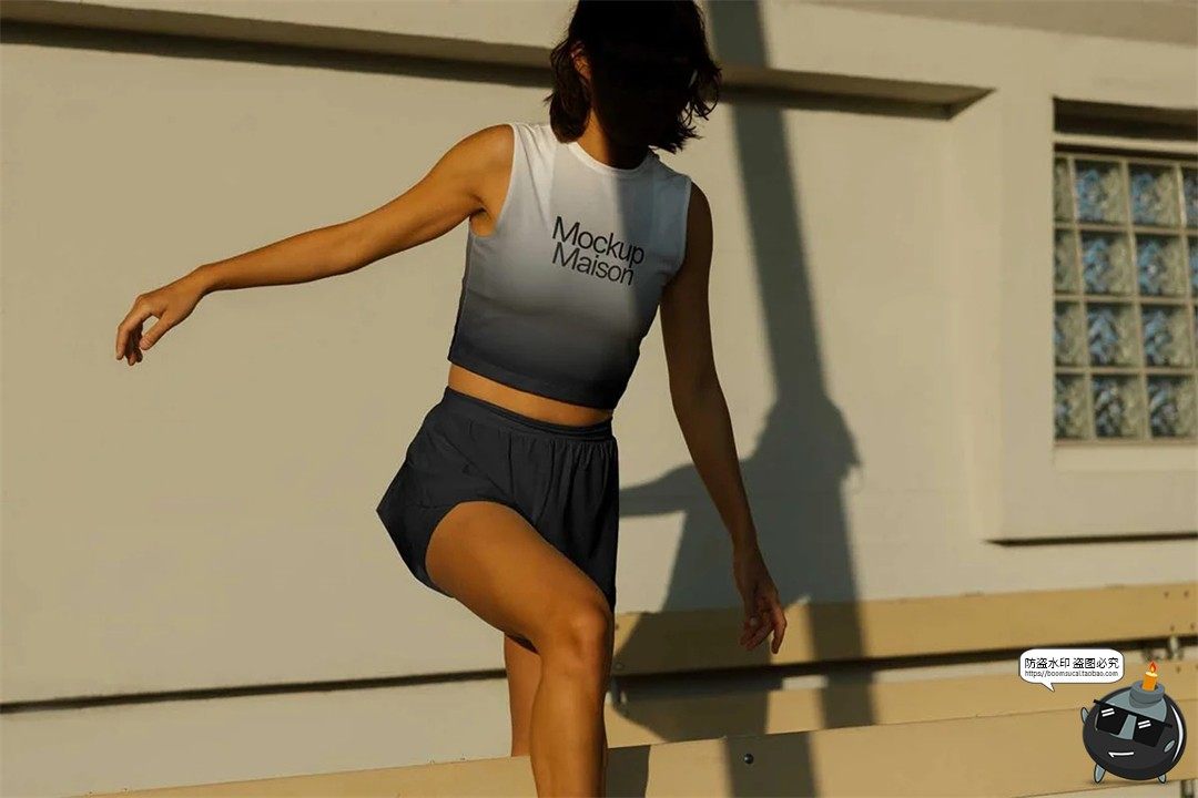 图片[6]-田径健身锻炼跑步训练运动队服赛服背心短裤服装场景样机PSD素材-设计猿