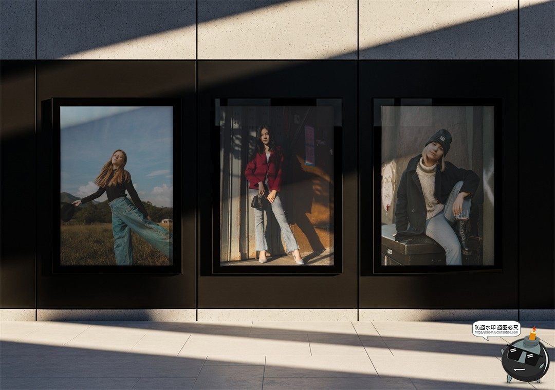 图片[3]-户外海报工业风招贴导视灯箱广告牌展示效果图PSD模板样机ps素材-设计猿