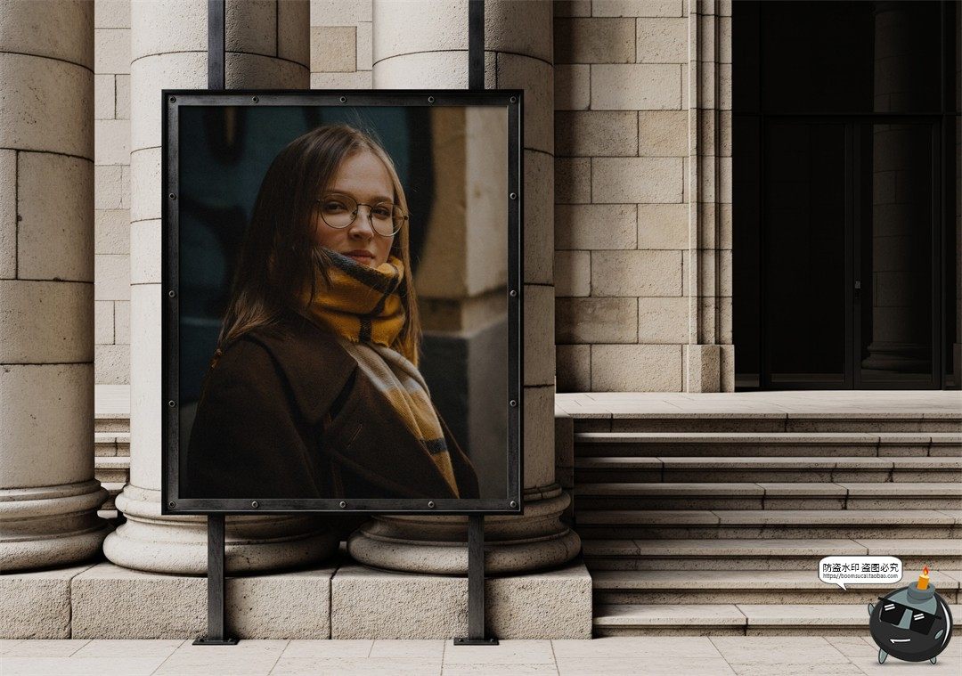 图片[7]-户外海报工业风招贴导视灯箱广告牌展示效果图PSD模板样机ps素材-设计猿