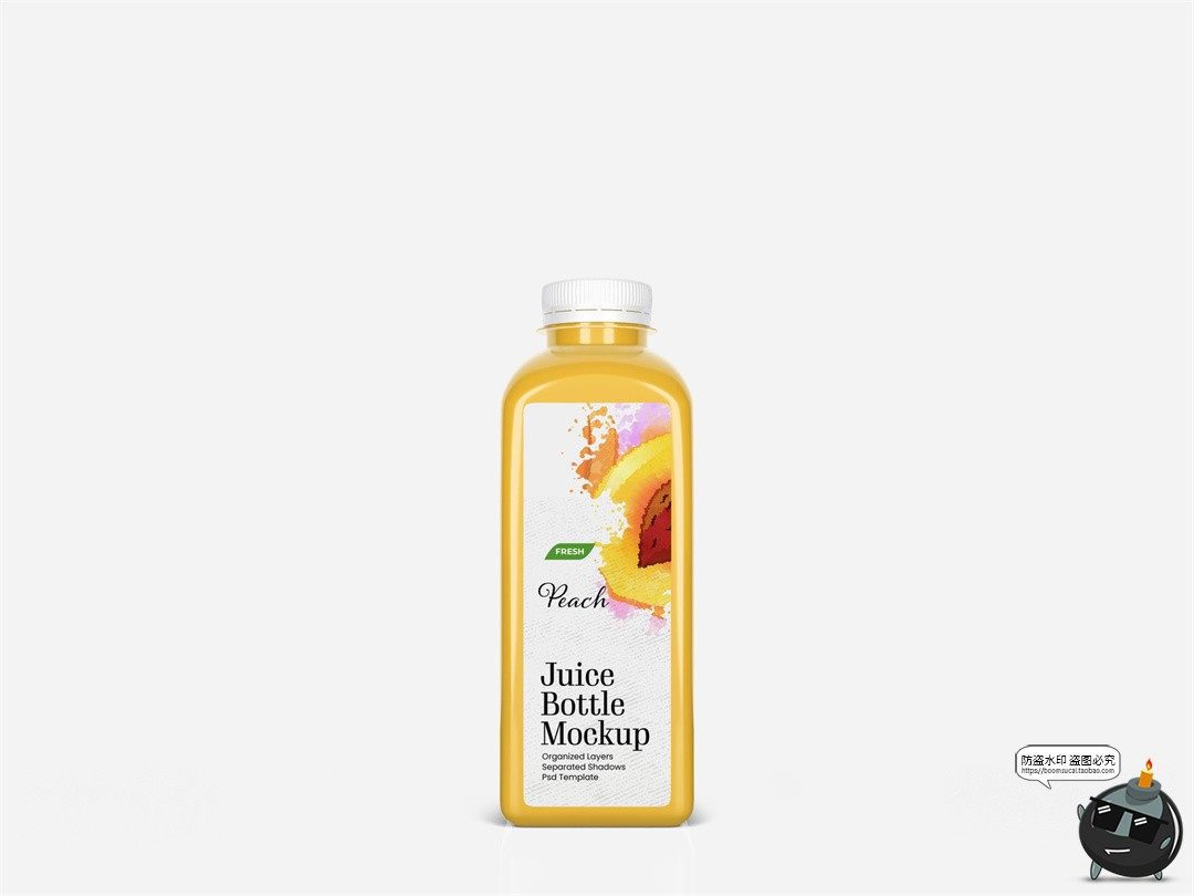 图片[1]-果汁饮料塑料瓶品牌包装效果图展示VI智能贴图PSD样机提案ps素材-设计猿