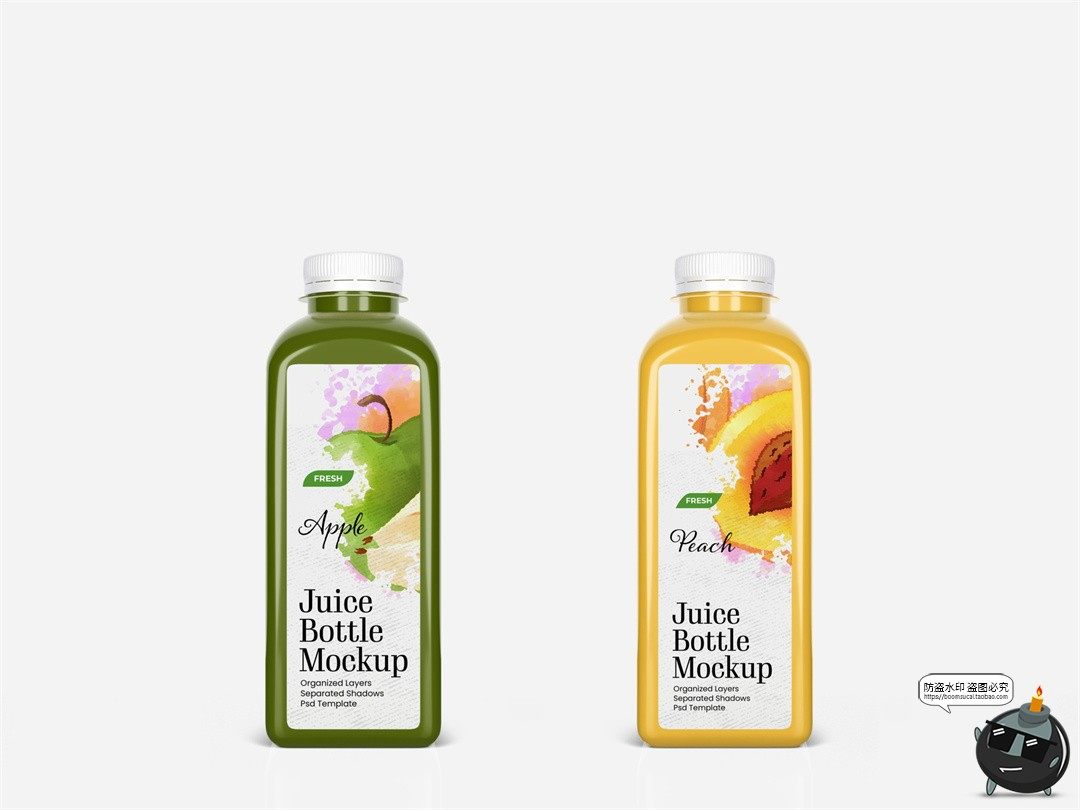 图片[2]-果汁饮料塑料瓶品牌包装效果图展示VI智能贴图PSD样机提案ps素材-设计猿