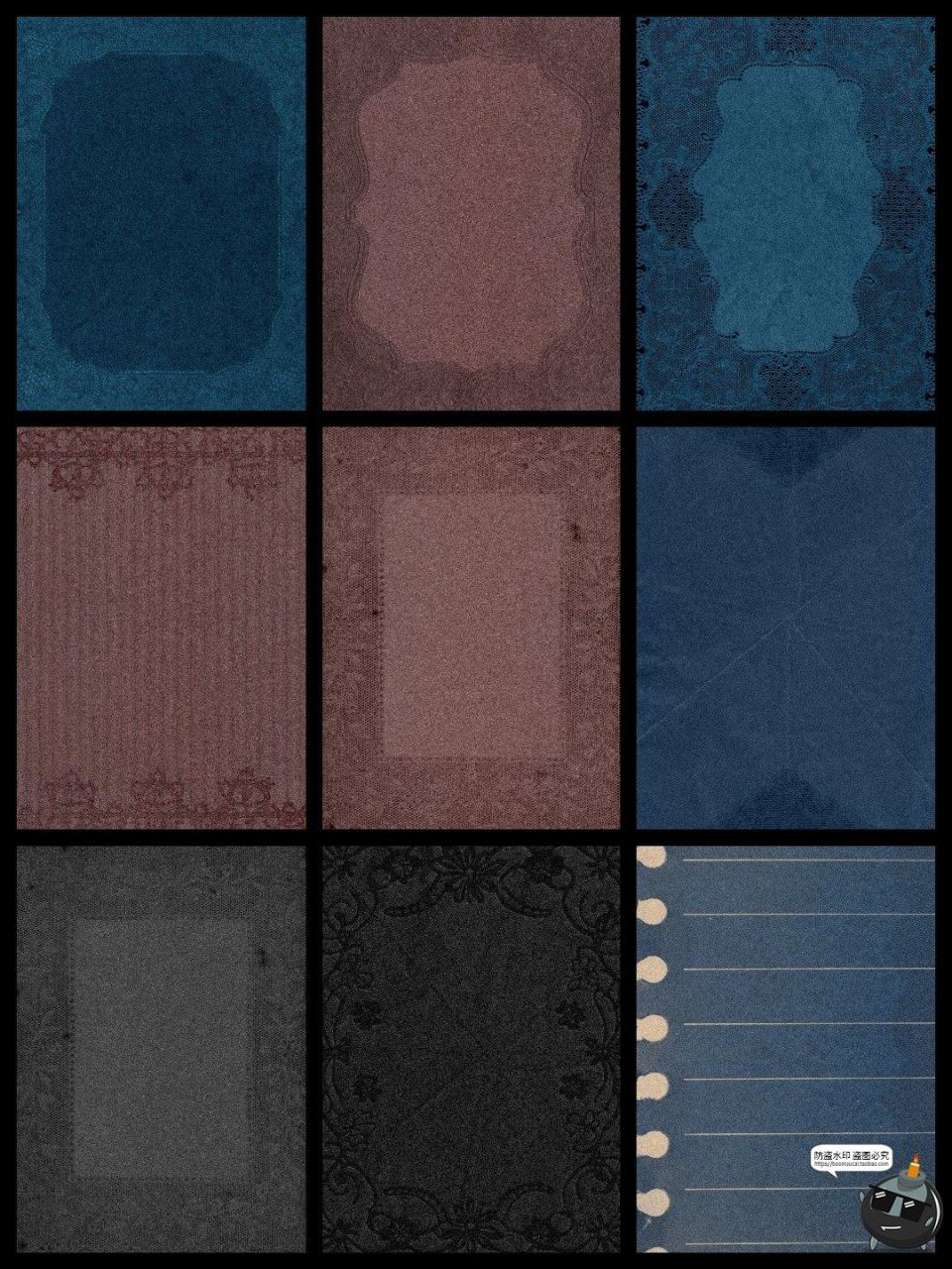 复古法式书页浪漫蕾丝花纹压花纸张肌理布料背景纹理JPG图片素材-设计猿