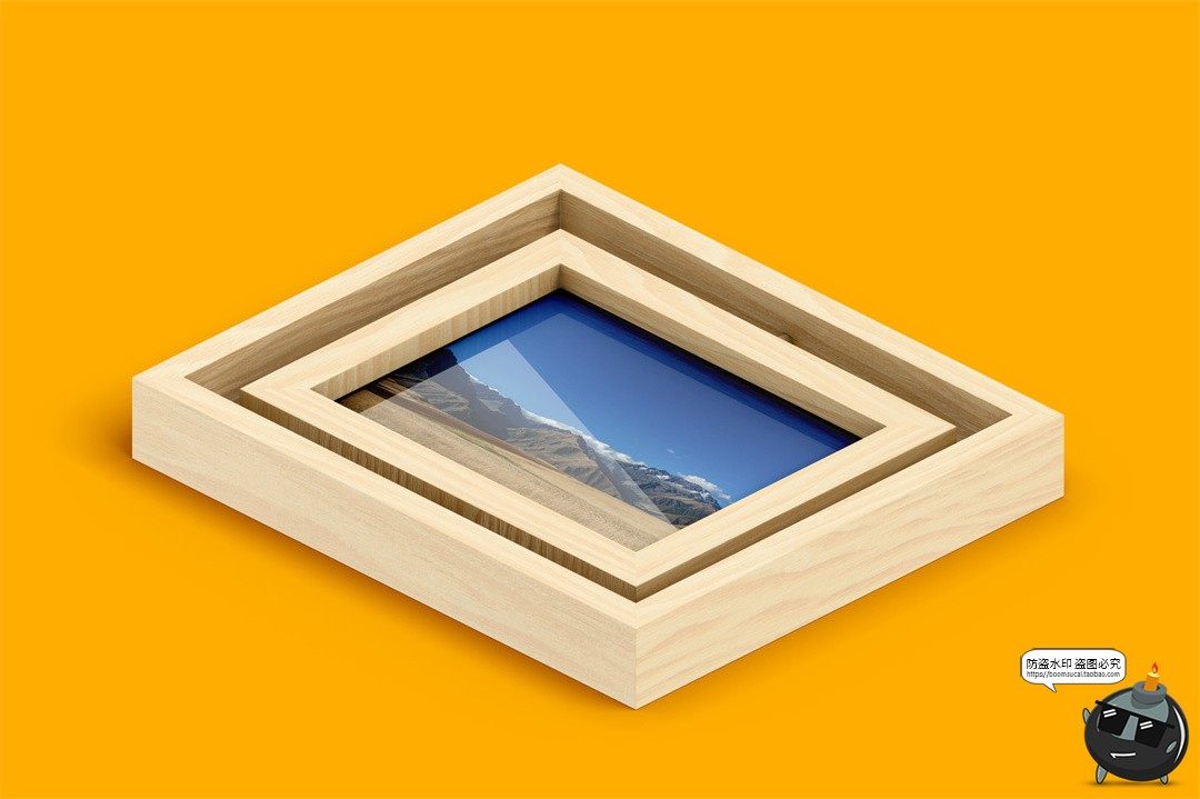 图片[6]-木质可旋转相框旅游相册照片效果展示贴图样机VI品牌提案PSD素材-设计猿