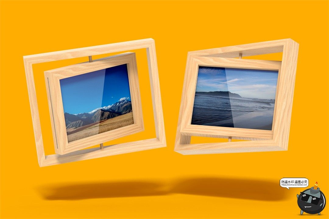 图片[7]-木质可旋转相框旅游相册照片效果展示贴图样机VI品牌提案PSD素材-设计猿