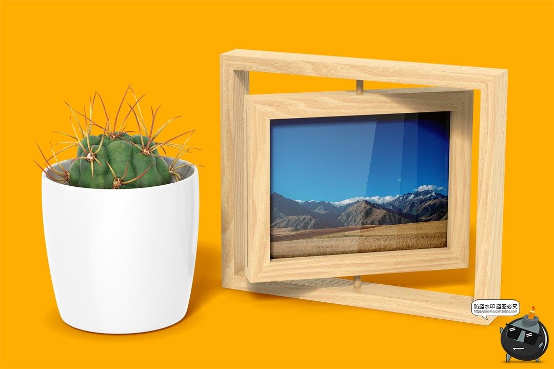 图片[8]-木质可旋转相框旅游相册照片效果展示贴图样机VI品牌提案PSD素材-设计猿