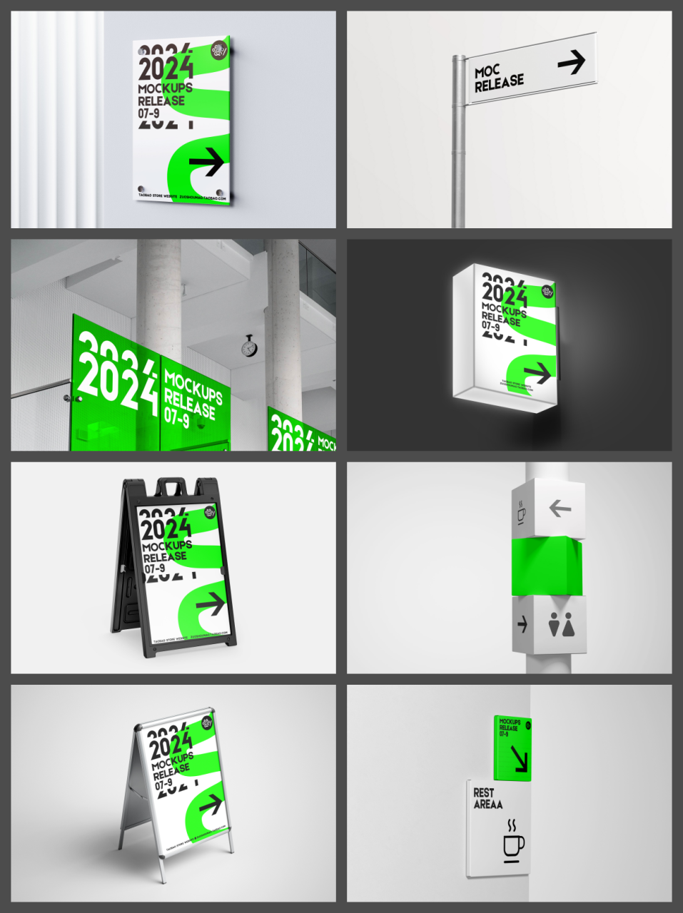 图片[2]-28款室内导视牌psd设计素材指示系统路牌VI效果图PS智能图式样机-设计猿