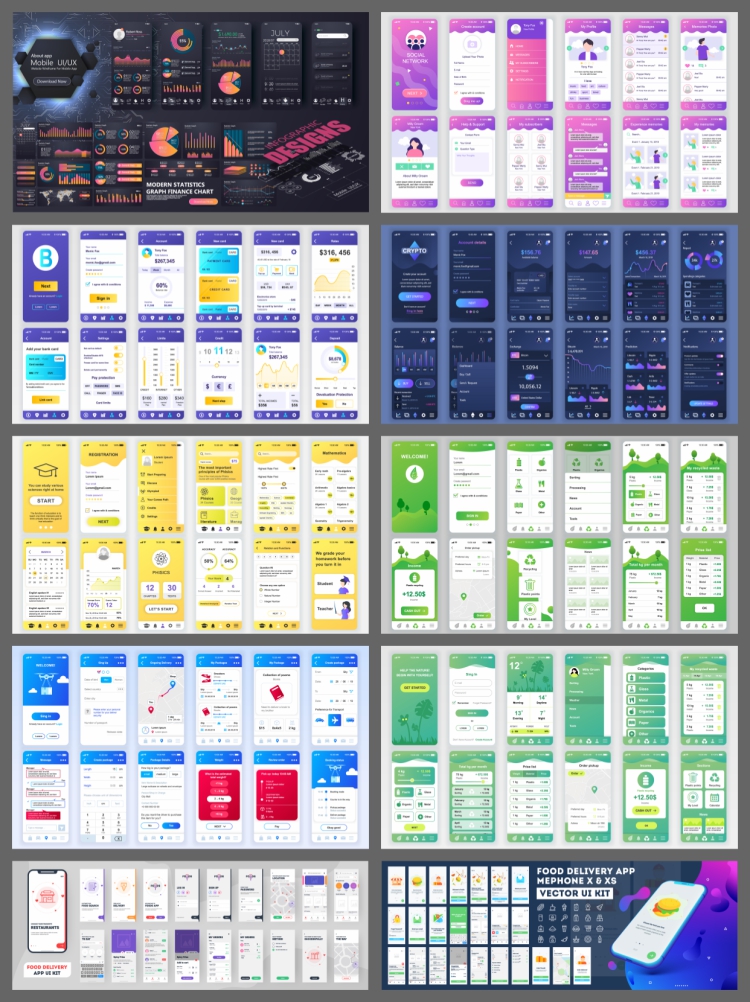 图片[2]-手机APP移动端整套UI交互界面套图AI矢量设计素材面试毕设作品集-设计猿