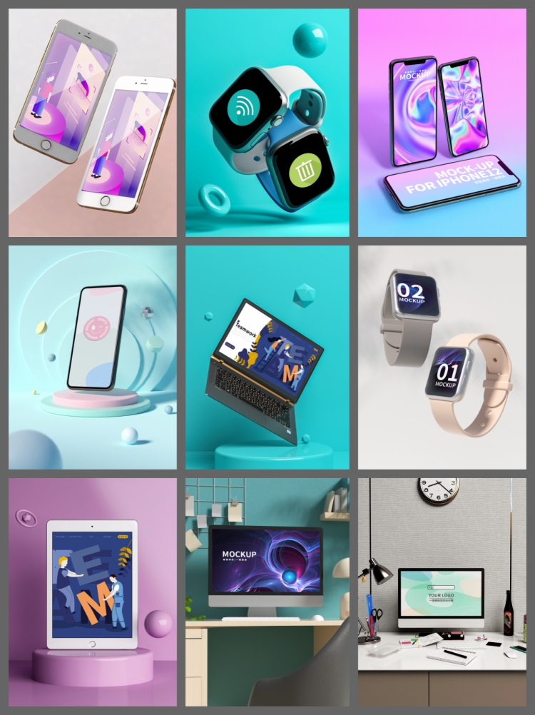 图片[2]-185款UI平板电脑网页样机psd素材手持手机APP界面设计智能贴图-设计猿