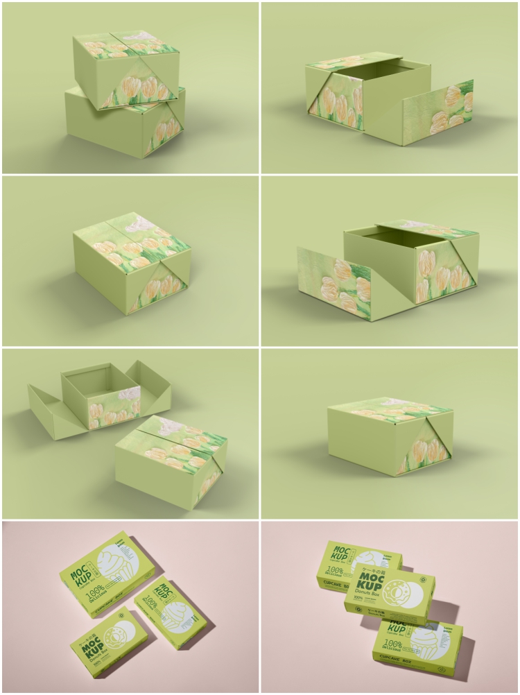 图片[2]-高档长方形包装盒纸质礼品盒盒子品牌VI设计效果图PS样机设计素材-设计猿