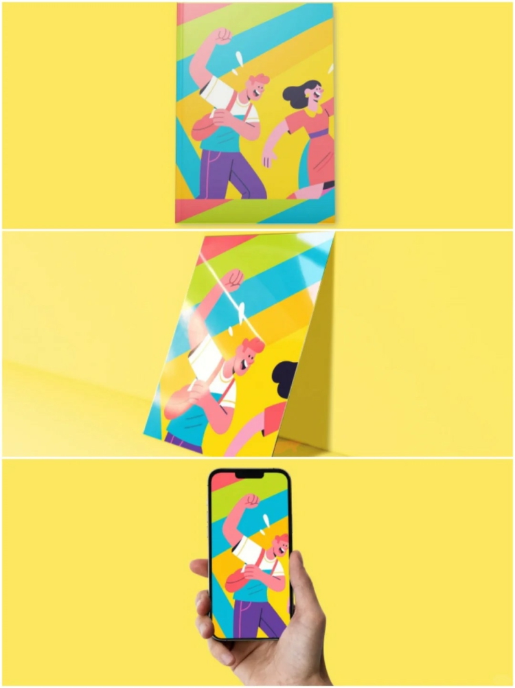 图片[2]-文创产品VI文具品牌样机钥匙扣桌旗手环卡套PSD扁平贴图模板素材-设计猿