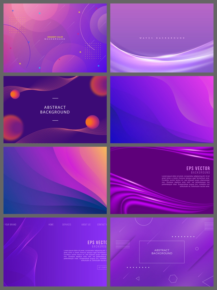 图片[2]-高级感尊贵紫色抽象线条Banner活动海报KV主视觉背景图AI设计素材-设计猿