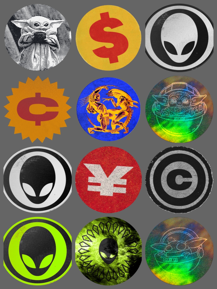 图片[2]-美式复古波普蒸汽波报纸裁剪贴纸标签免抠PNG图案 手账设计PS素材-设计猿