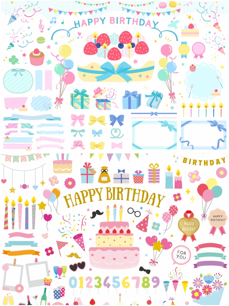 图片[2]-卡通手绘可爱生日派对气球元素海报装饰透明图案矢量PNG免抠素材-设计猿
