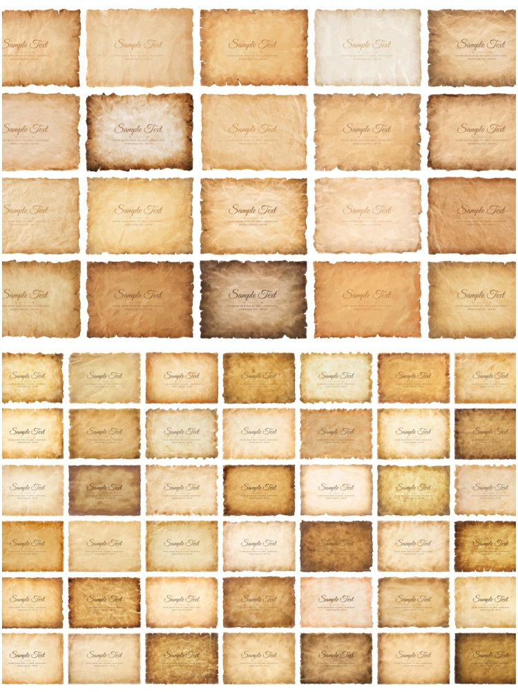 图片[2]-欧式复古羊皮褶皱纸张纹理做旧牛皮纸卷轴海报背景AI矢量设计素材-设计猿