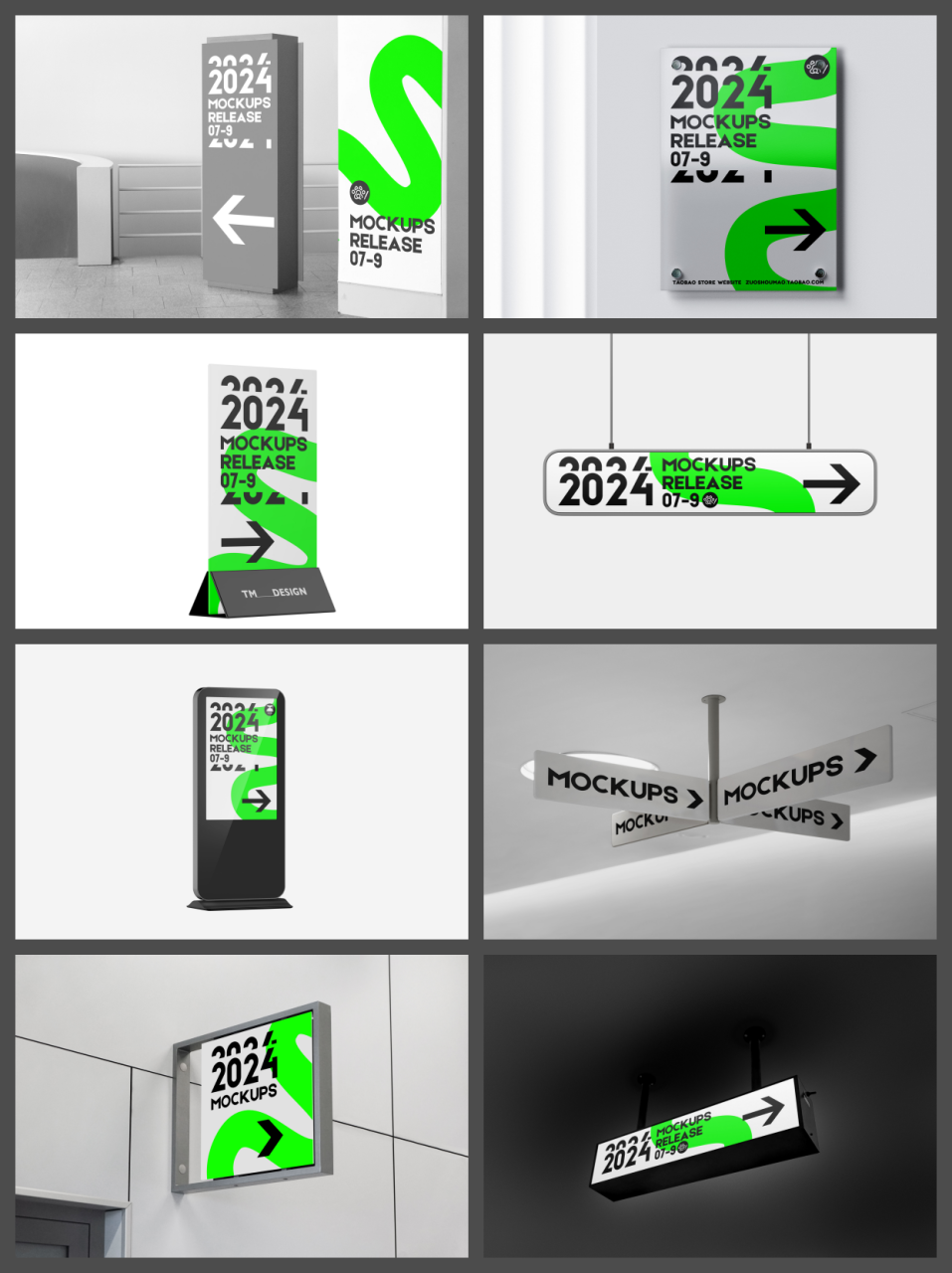 图片[3]-28款室内导视牌psd设计素材指示系统路牌VI效果图PS智能图式样机-设计猿