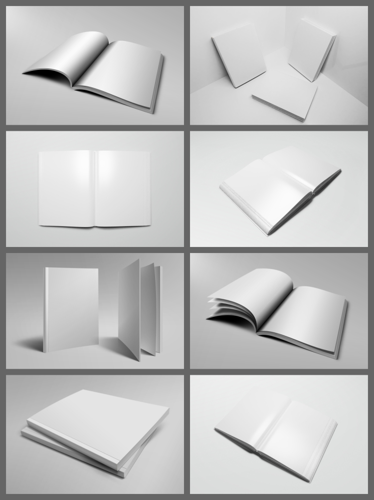 图片[3]-A5A4精装硬壳书籍封面封底书脊VI展示图PSD贴图样机设计素材-设计猿