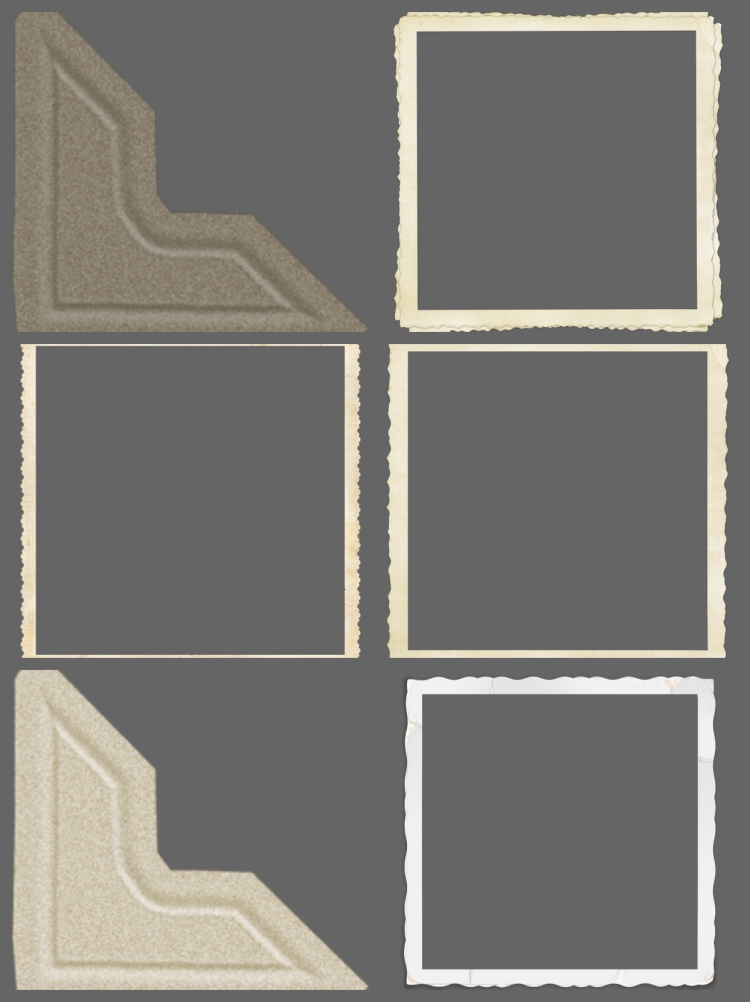 图片[2]-复古做旧纹理边框相框老照片PNG透明免扣胶片外框PS设计素材-设计猿