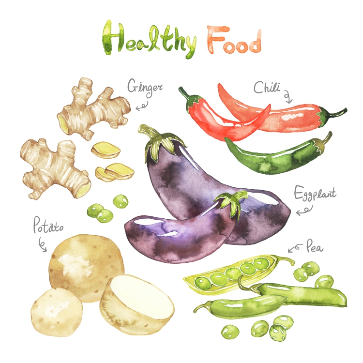 图片[2]-手绘可爱水彩西瓜香蕉菠萝草莓石榴夏季热带水果高清PNG设计素材-设计猿