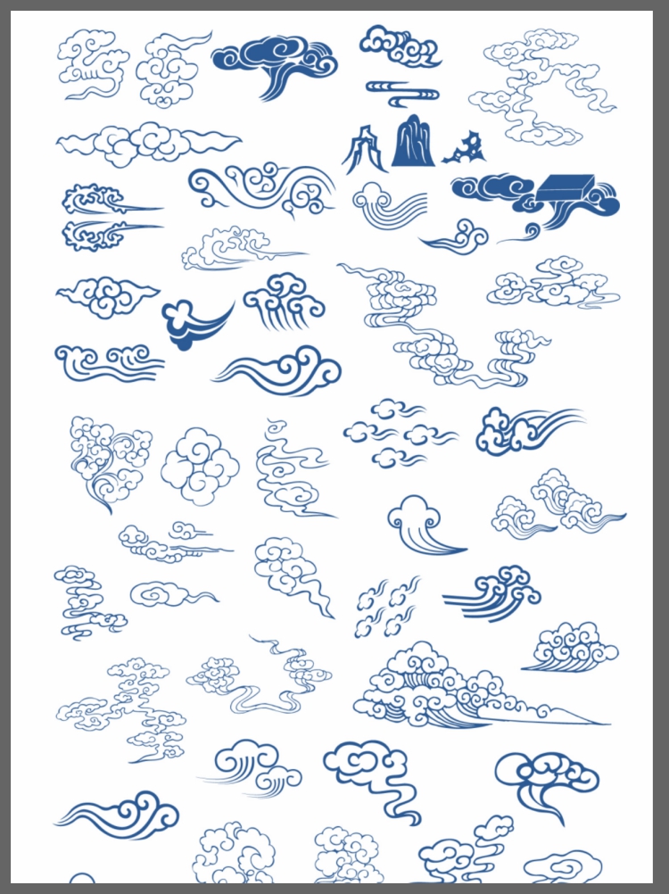 图片[3]-传统中国风古典国潮元素祥云水波吉祥纹样图案AI矢量PNG免抠素材-设计猿