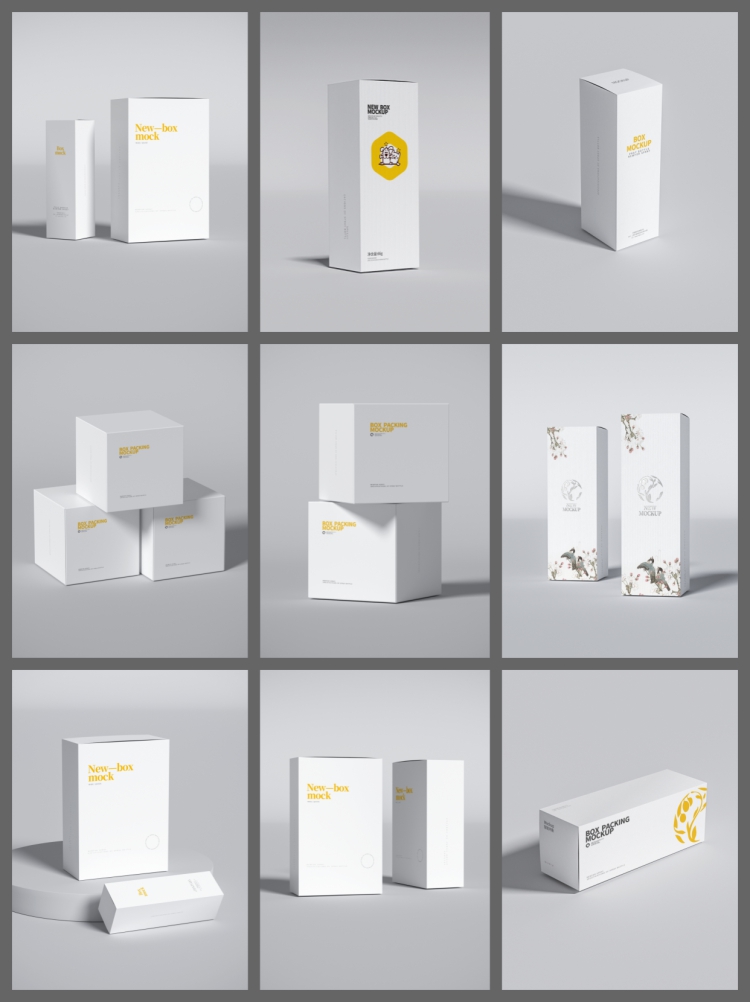 图片[3]-286款方形开窗包装盒psd设计素材纸盒箱排列logo展示智能贴图样机-设计猿
