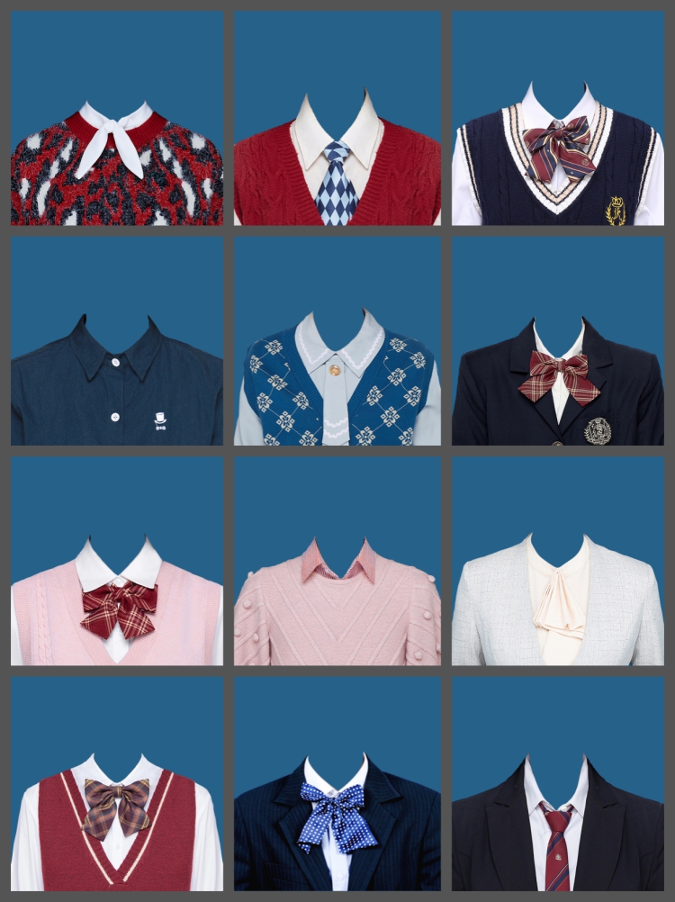 图片[3]-200+海马体证件照模板韩式学院风服装换底修图免抠psd素材模版-设计猿