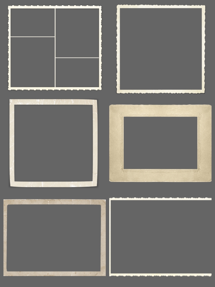 图片[3]-复古做旧纹理边框相框老照片PNG透明免扣胶片外框PS设计素材-设计猿