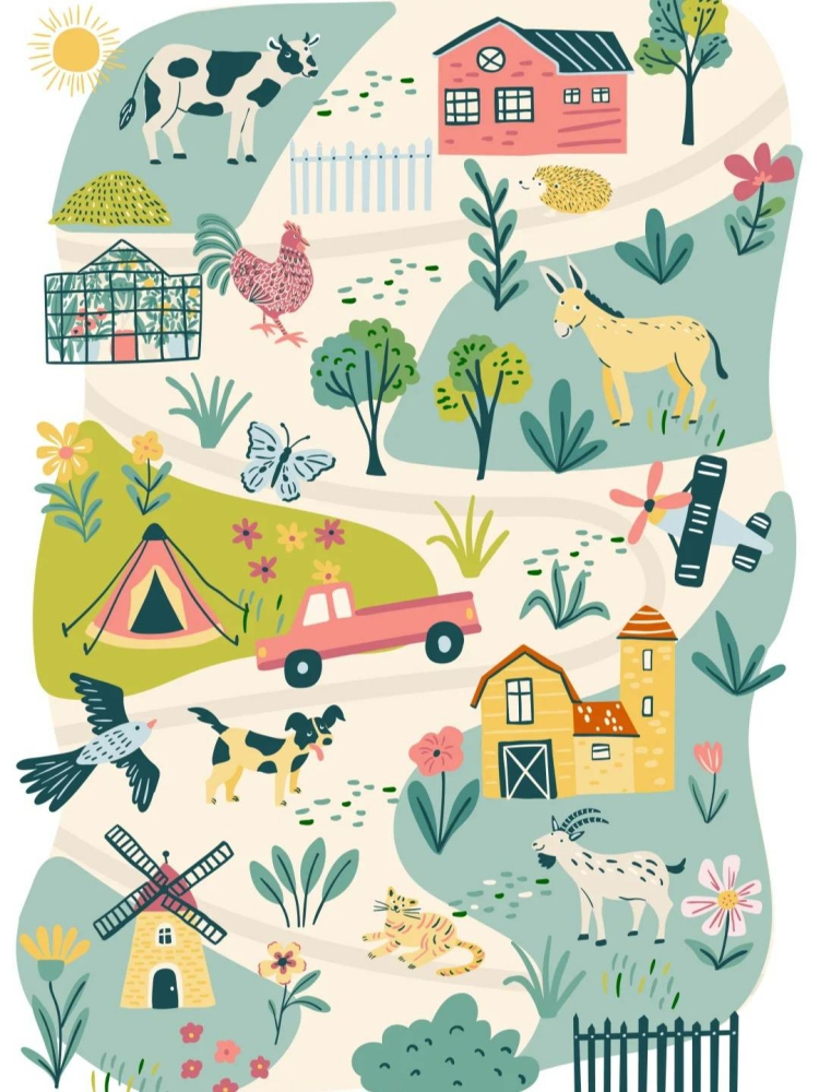 图片[3]-手绘地图元素合集城市道路动物树木插画Ai矢量PNG透明免扣素材PS-设计猿