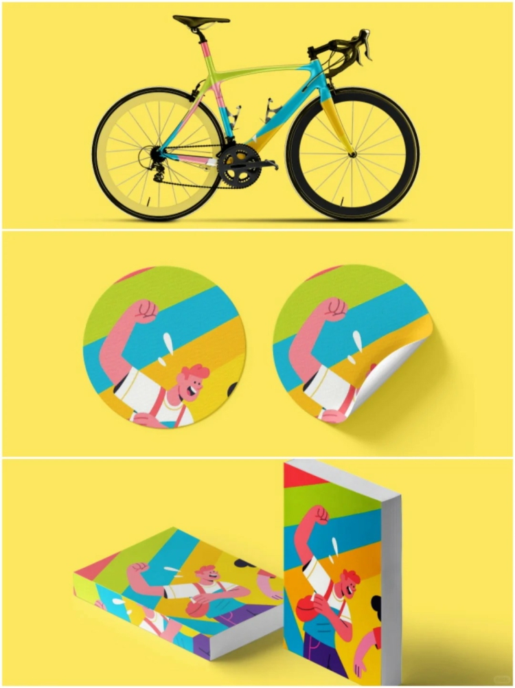 图片[3]-文创产品VI文具品牌样机钥匙扣桌旗手环卡套PSD扁平贴图模板素材-设计猿