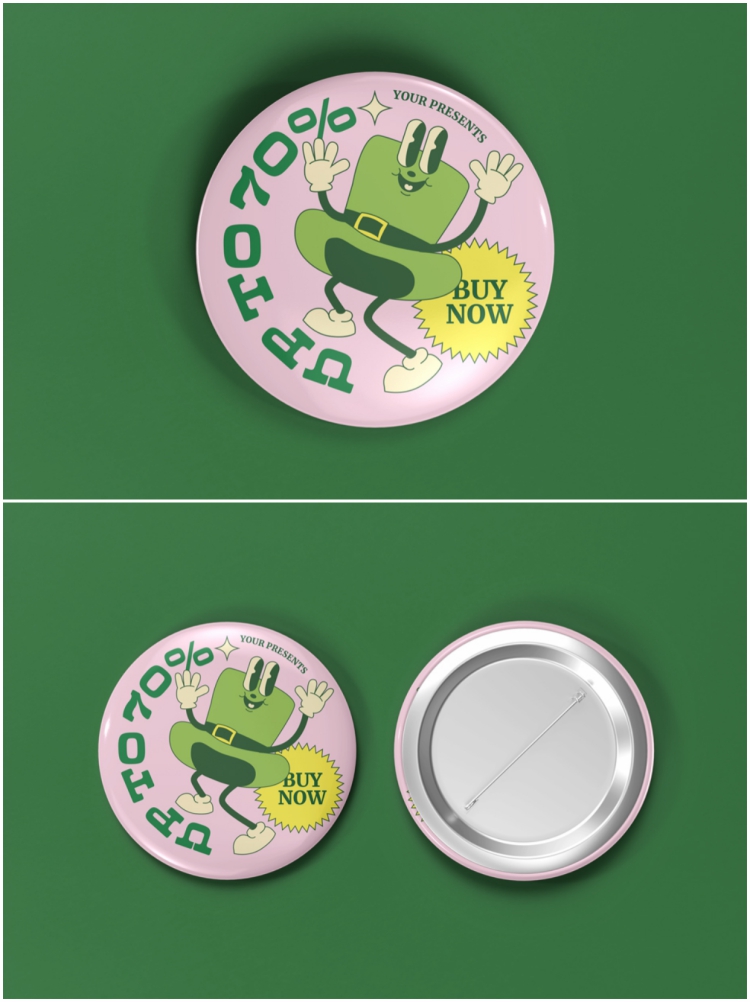 图片[3]-圆形金属胸针徽章别针贴图样机文创周边VI设计作品效果图PSD素材-设计猿