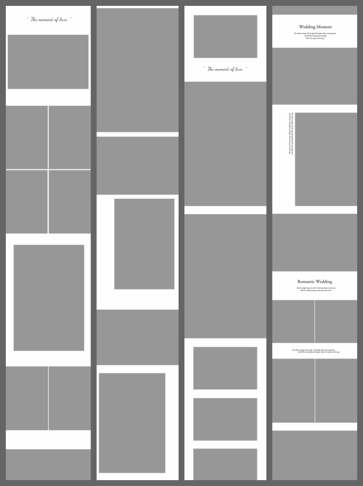 图片[3]-简约纪实婚礼预告跟拍长拼图模板摄影楼婚纱照片后期排版PSD素材-设计猿