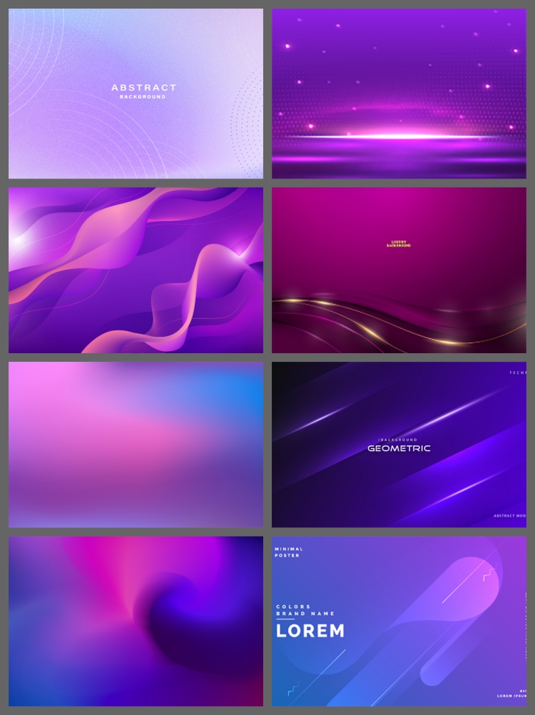 图片[4]-高级感尊贵紫色抽象线条Banner活动海报KV主视觉背景图AI设计素材-设计猿