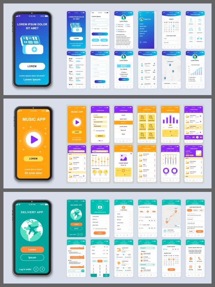 图片[4]-移动端整套APP交互UI界面面试作品集矢量AI设计素材分层模板-设计猿