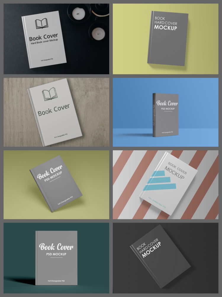 图片[4]-A5A4精装硬壳书籍封面封底书脊VI展示图PSD贴图样机设计素材-设计猿