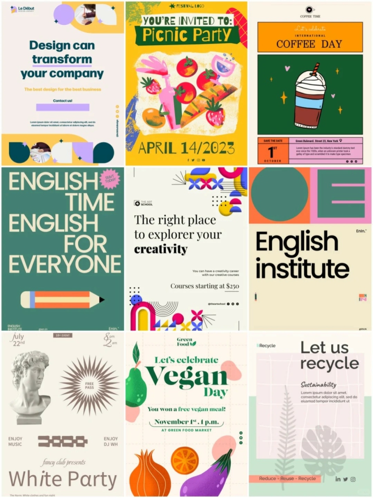 图片[4]-创意艺术几何简约潮流毕业展排版海报主视觉广告模板PSD设计素材-设计猿